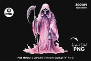 Halloween Watercolor Grim Reaper PNG, a Seasonal Illustration by Creative Arslan (Thumbnail 5 of 6)