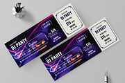 Dj Party Event Ticket Template, a Stationery Template by ContestDesign (Thumbnail 1 of 2)