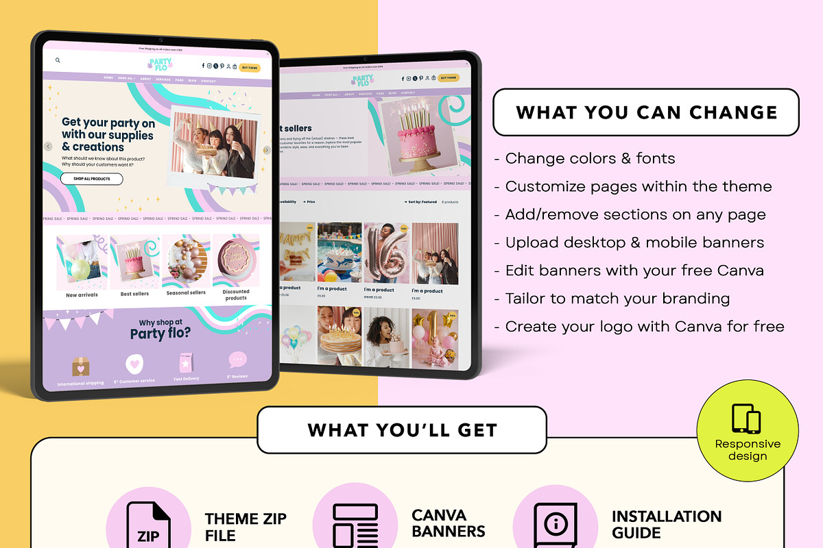 Party and Decorations Shopify Theme, a Shopify Template by Template Twist Shop (Photo 5 of 8)