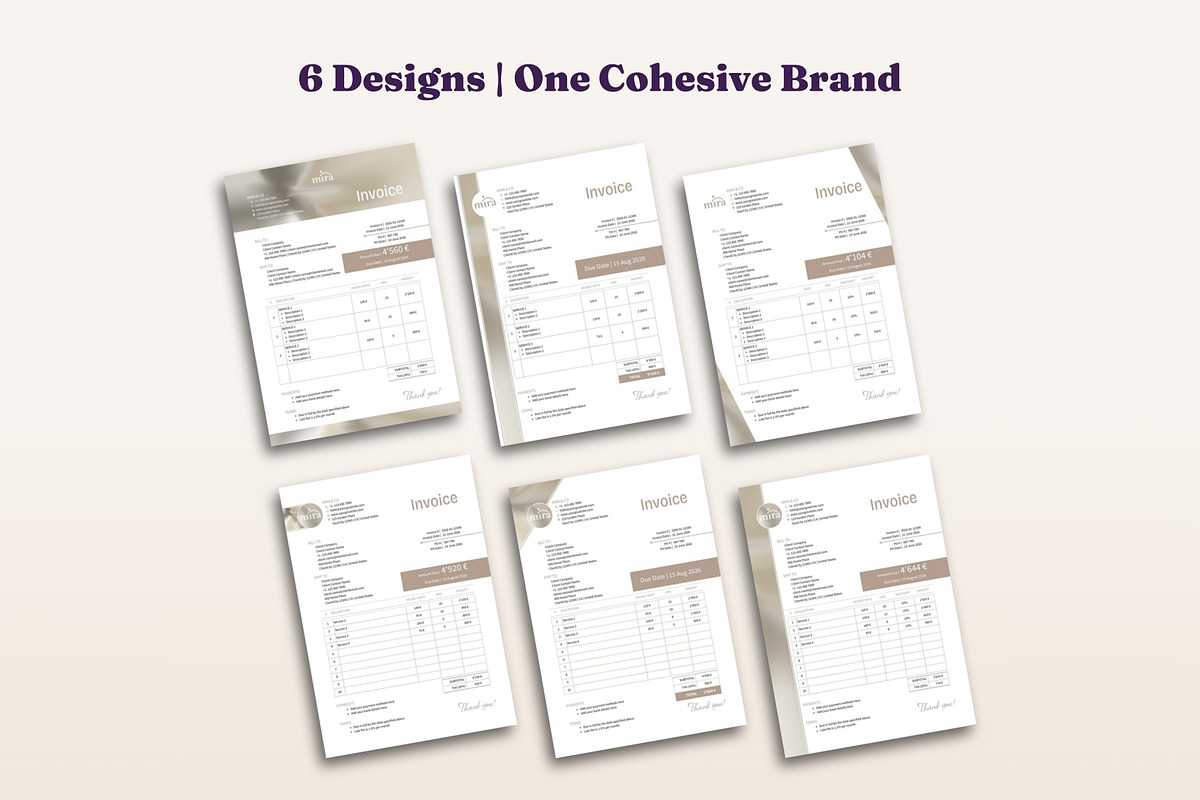 Invoice Templates 6 Designs Word, a Stationery Template by B2 Studio (Photo 3 of 18)
