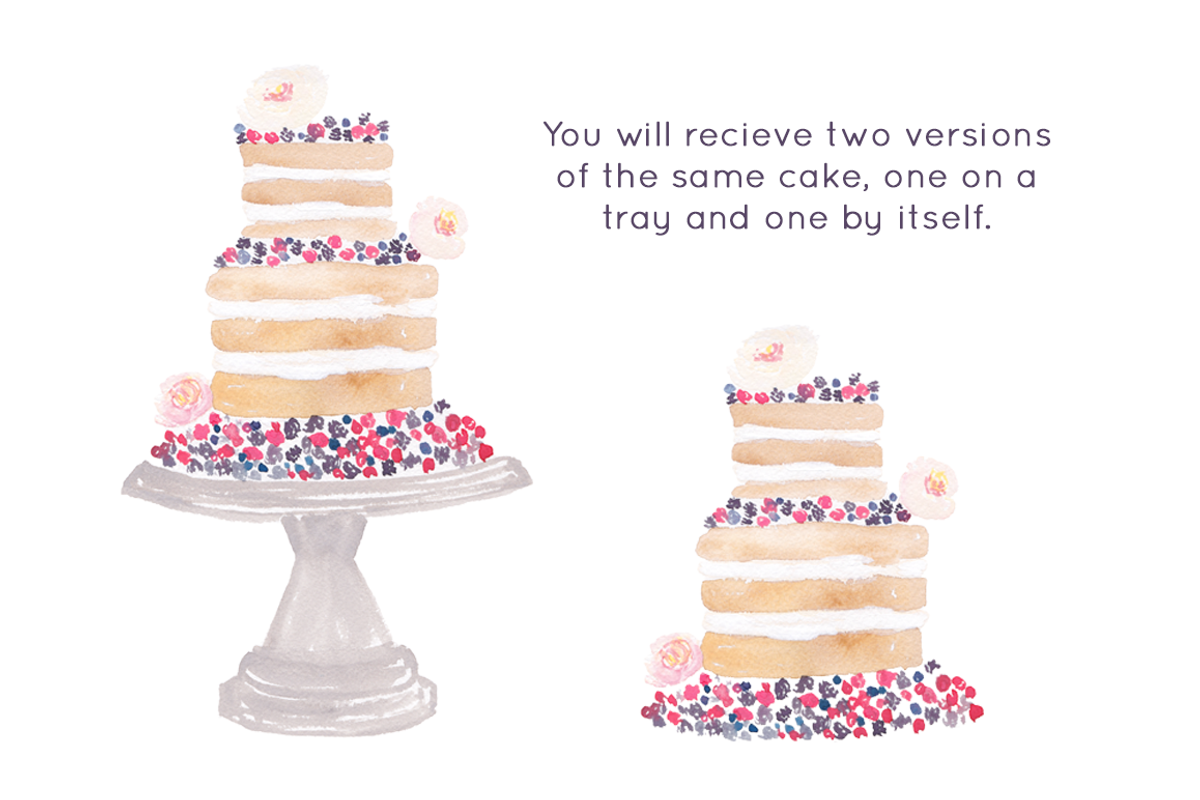 Wedding Cake Watercolor Clip art, an Illustration by Emerald & Ivy Studios (Photo 3 of 4)
