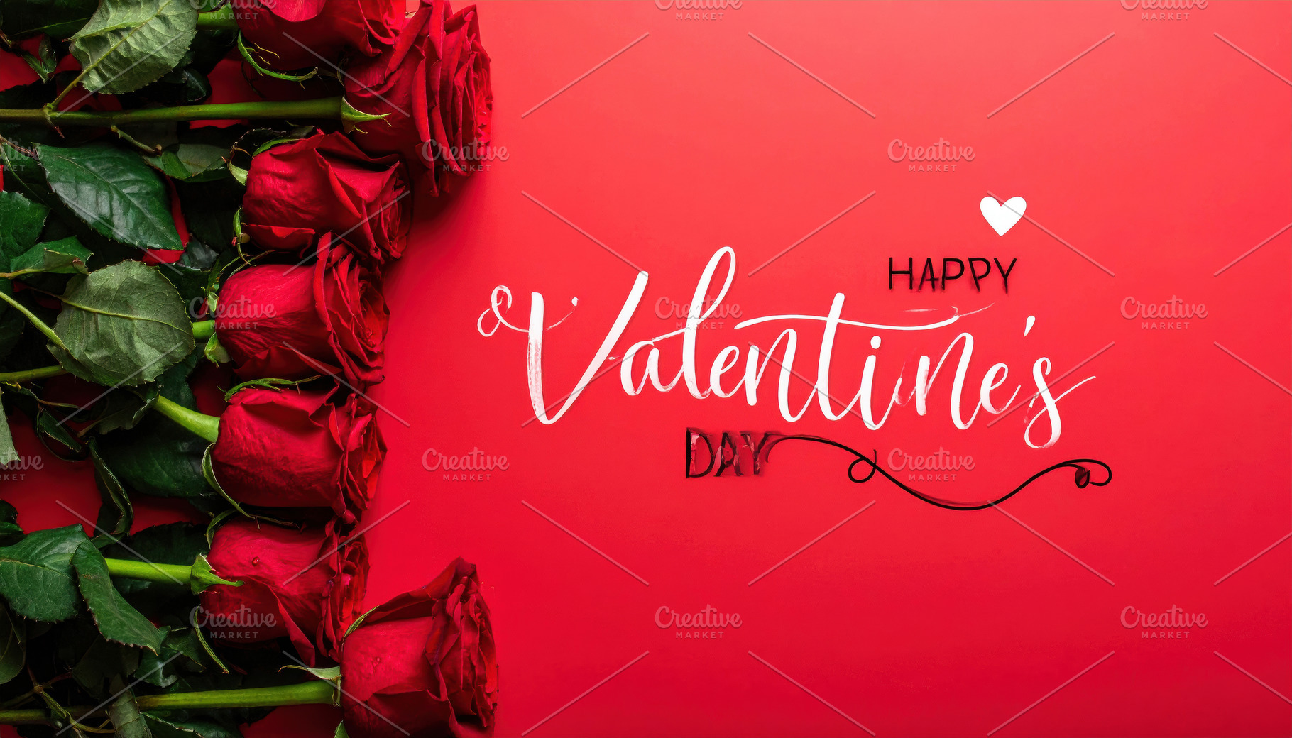Valentine’s Day Roses on Red Background, a Holiday Photo by Davizro's Market