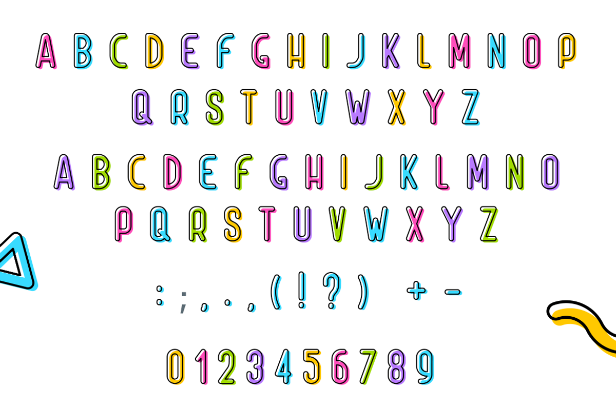 Betamin|colorful sans-serif font preview 2
