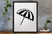 Beach Umbrella Silhouette SVG, an Object Illustration by newminddesign (Thumbnail 3 of 3)