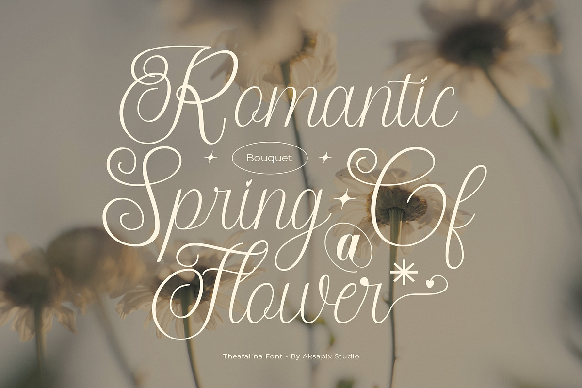 Theafalina - Beauty Elegant Script, a Script Font by Aksapix Studio (Photo 6 of 10)