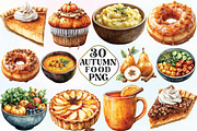 Watercolor Autumn Food Clipart, an Illustration by CraftArtStudio (Thumbnail 1 of 6)