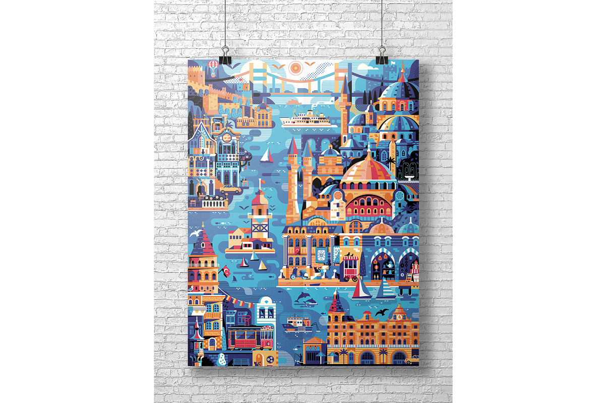 Istanbul Travel Poster, an Illustration by Alex Krugli (Photo 7 of 7)
