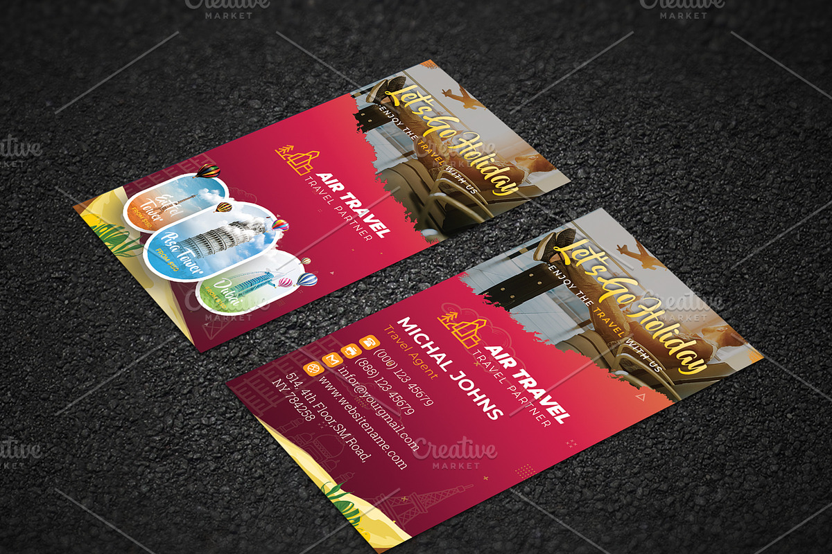 Travel Agency Business Card, a Business Card Template by DesignsLab (Photo 5 of 5)