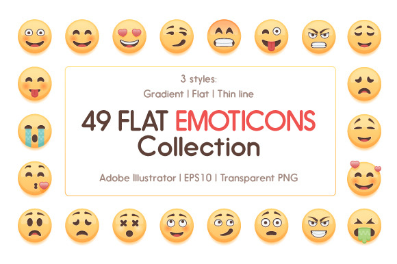 49 Cute Emoticons Collection