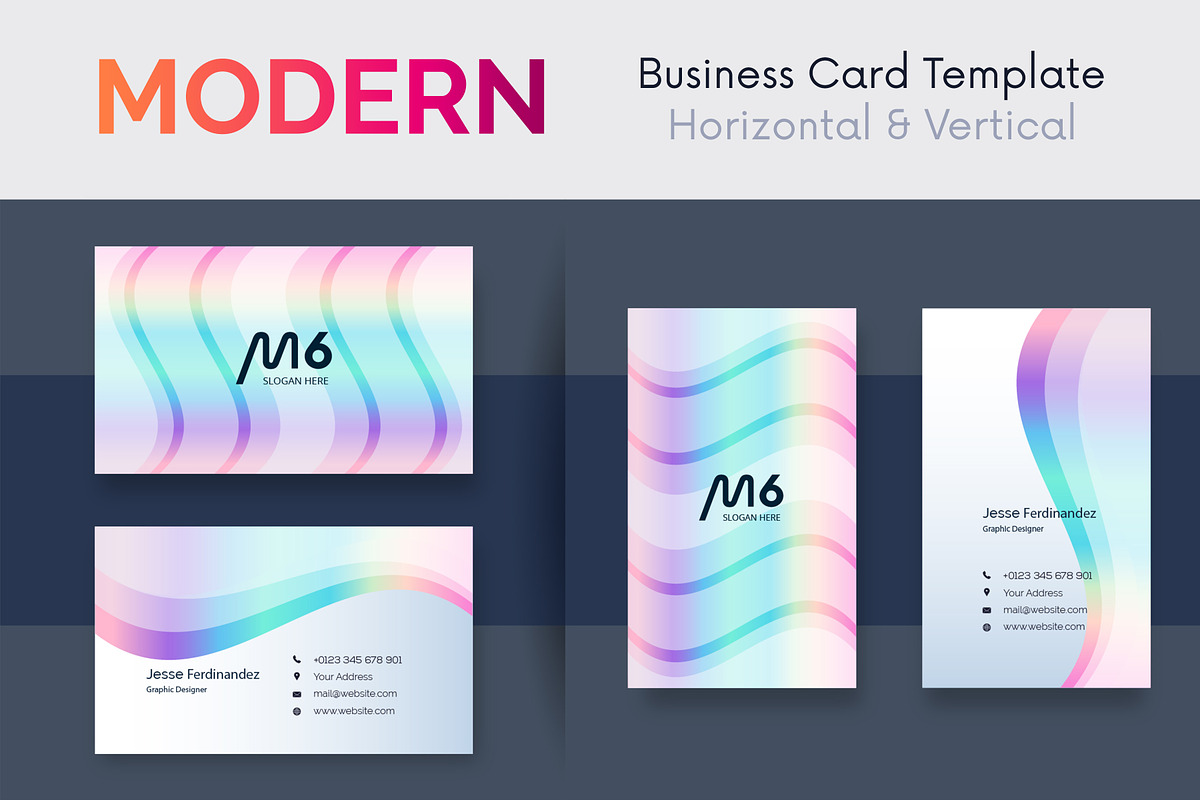 Modern 50 Business cards Bundle, a Business Card Template by M6 Gallery (Photo 17 of 52)