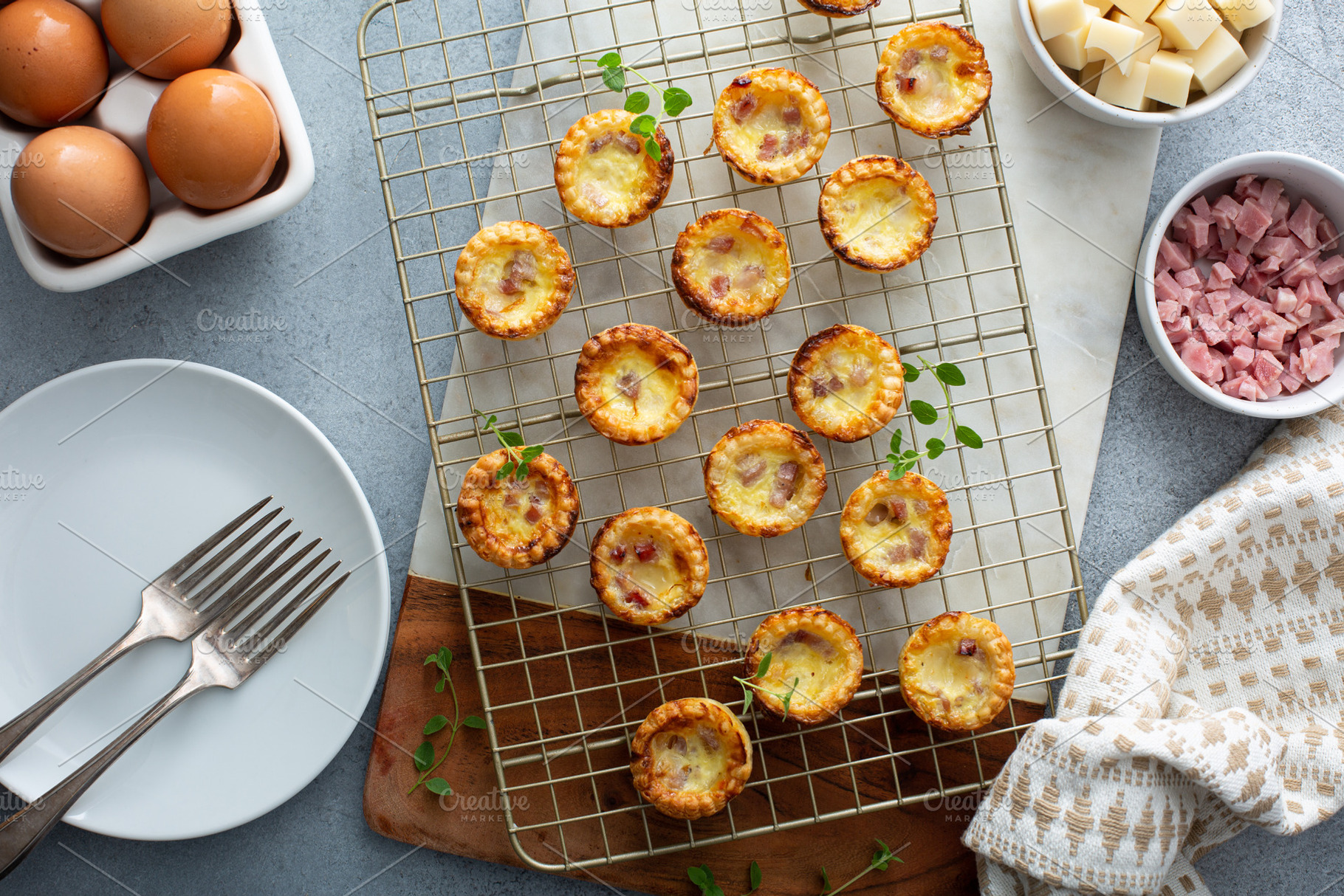 Mini ham and cheese quiches, a Food & Drink Photo by farwasser