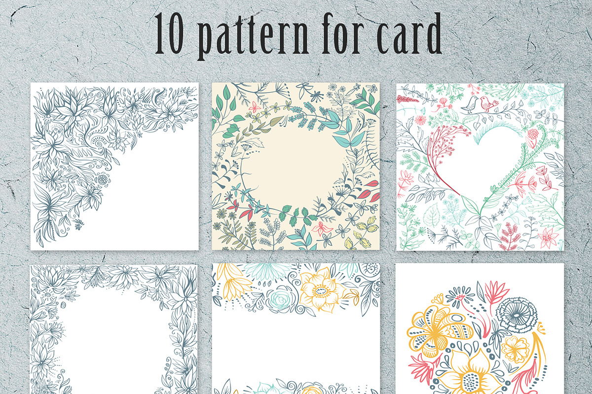 Twigs & flowers. Vector patterns, a Pattern Graphic by olly87 (Photo 5 of 8)