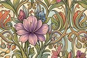 Vintage Decor Floral Background, a Decorative Illustration by Sharon Schwalbe (Thumbnail 4 of 6)