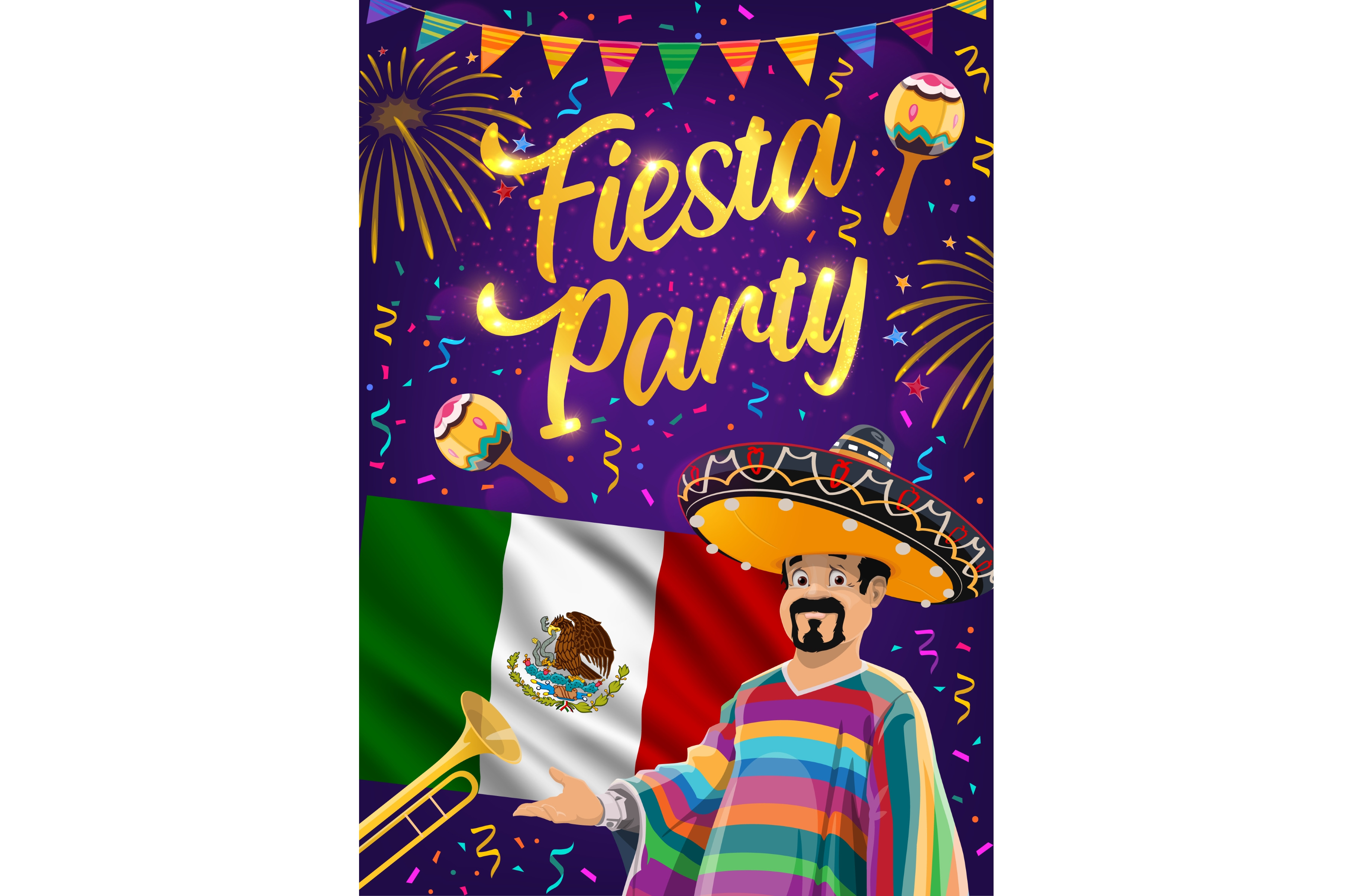 Mexican Fiesta Maracas And Mariachi by Vector Tradition | Creative Market