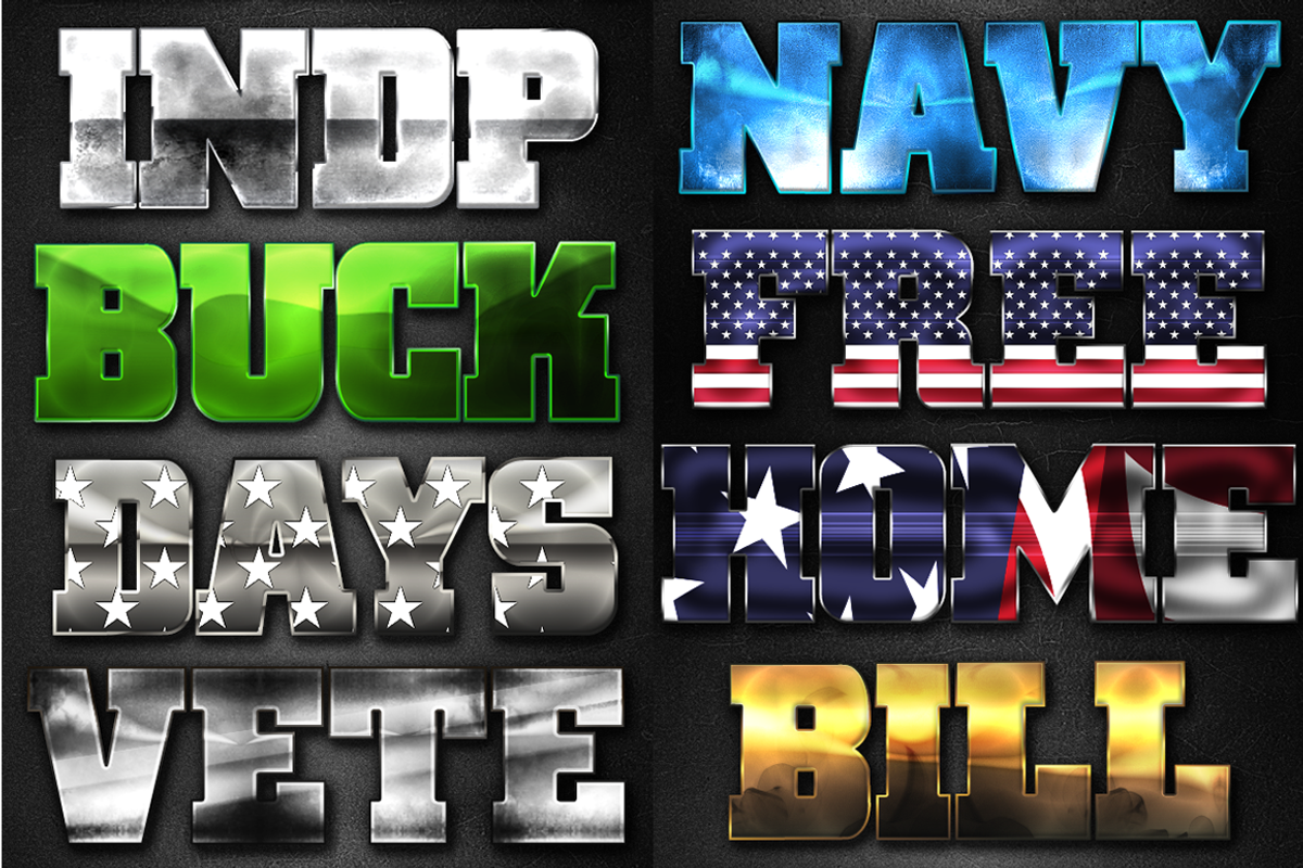 Patriotic Layer Styles, a Layer Style Add-On by DesignFathoms (Photo 3 of 4)