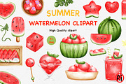 Watercolor Summer fruit watermelon, a Food Illustration by Vavavan Artwork (Thumbnail 1 of 6)
