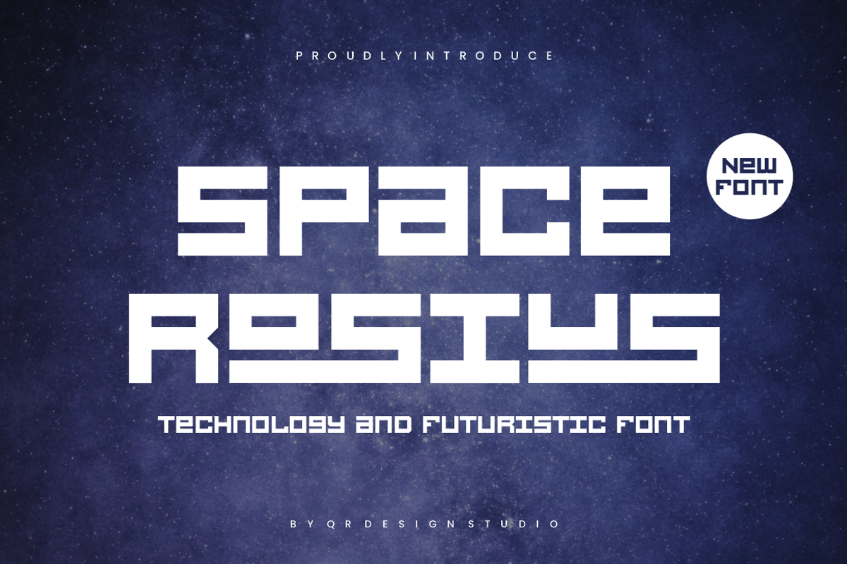 Space Rosius - Tech & Digital Font, a Sans Serif Font by QR Design Studio (Photo 1 of 6)
