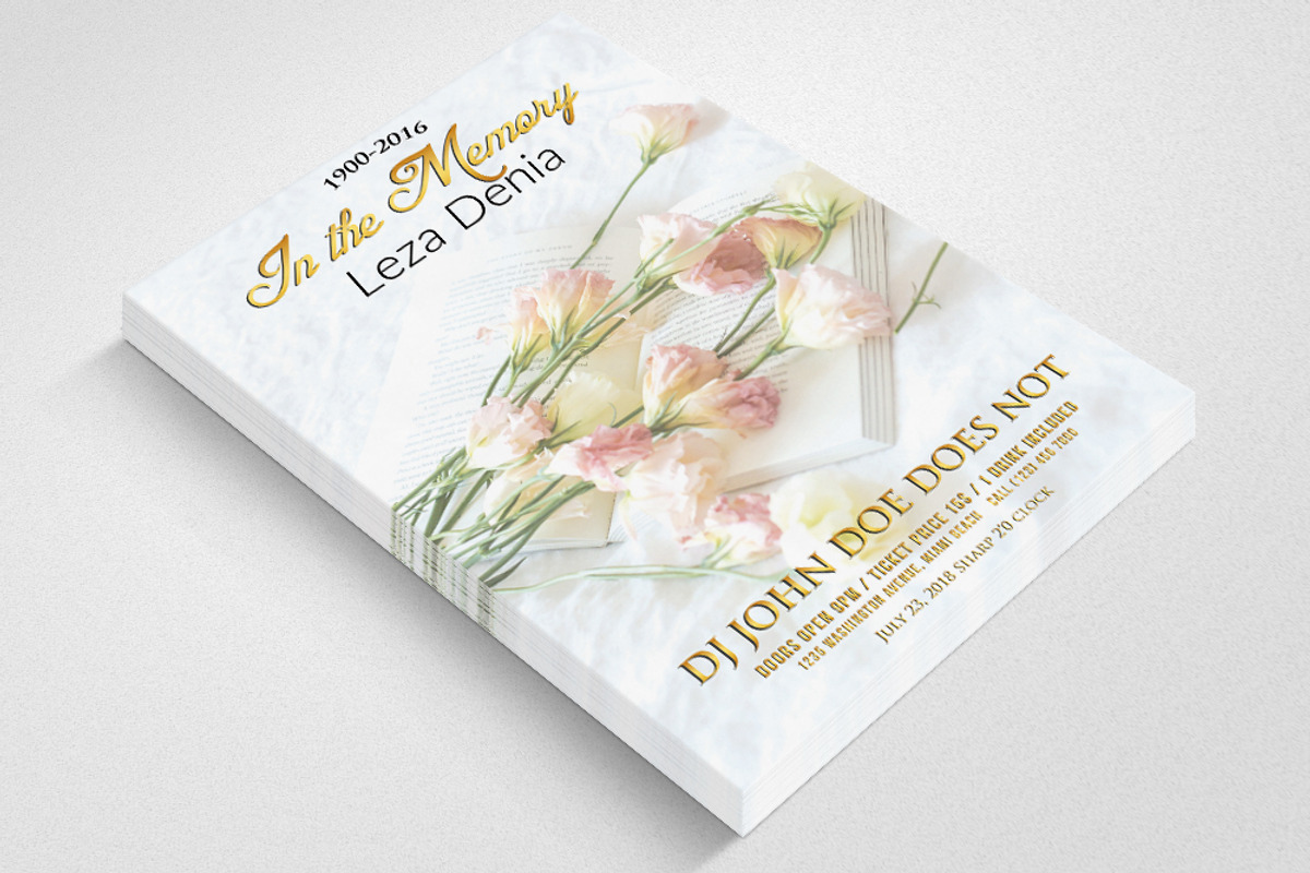 Funeral Program Flyer Templates, a Flyer Template by Business Flyers (Photo 3 of 3)