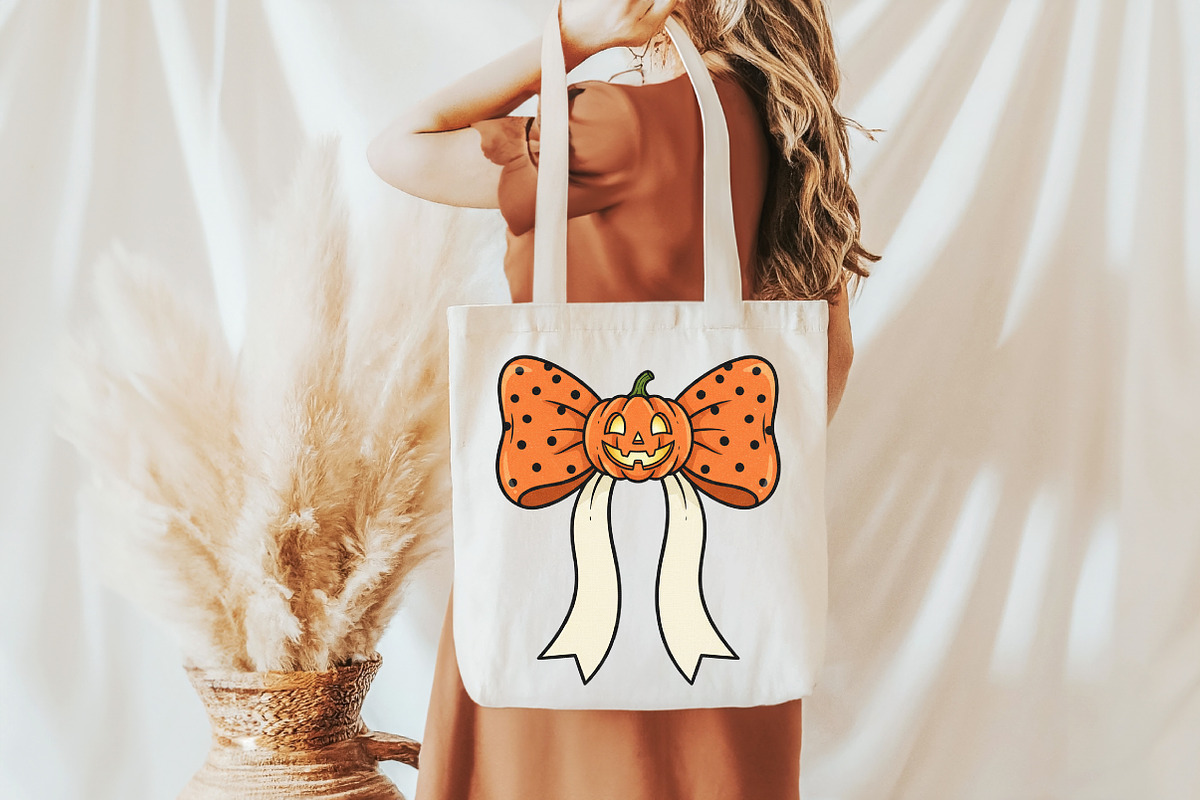Halloween Bow Pumpkin Ghost PNG, an Illustration by Libby Wishes (Photo 4 of 6)