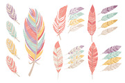 Vintage Pink Feathers Vector Clipart, an Illustration by Amanda Ilkov (Thumbnail 4 of 4)