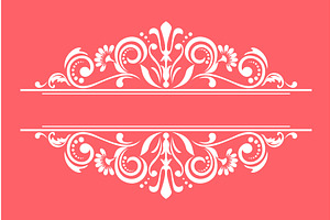 Vintage pink and white element, an Illustration by RODINA