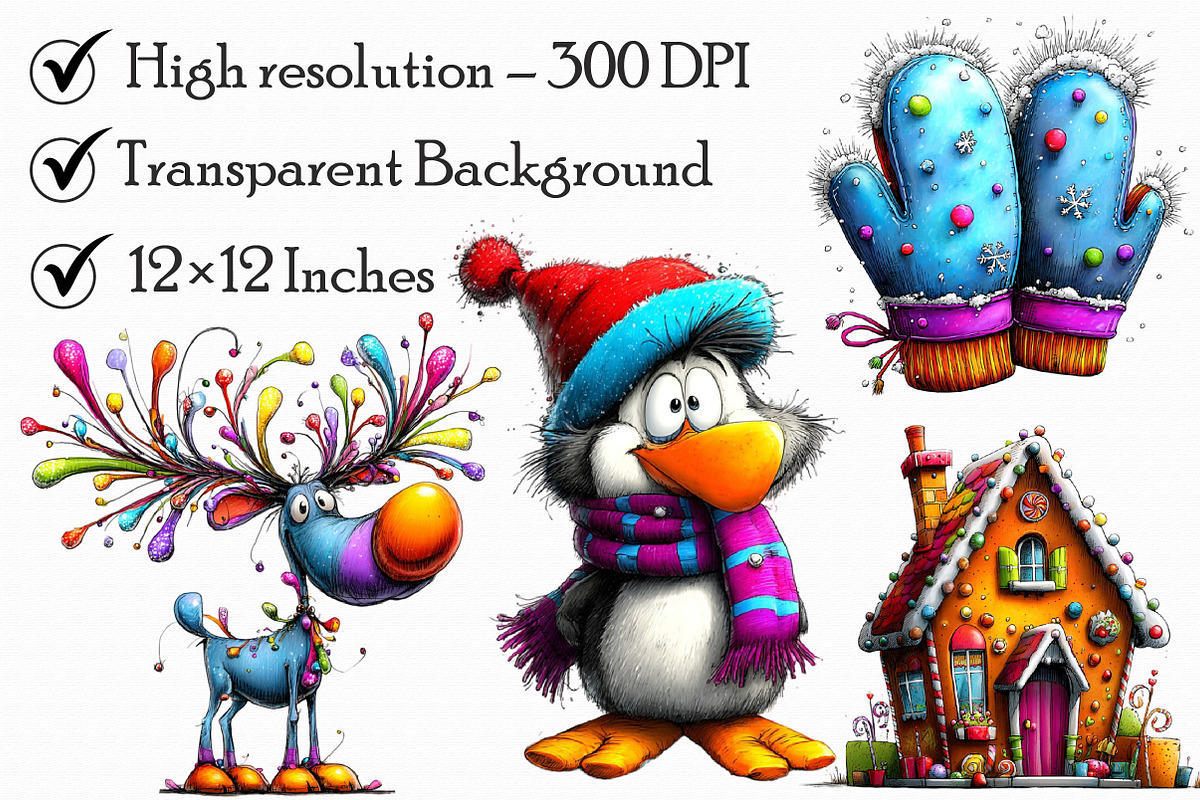 Whimsical Icy Blue Christmas Bundle, an Illustration by Libby Wishes (Photo 2 of 5)