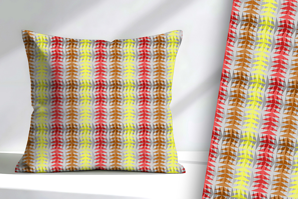 Yellow and Red Geometric Seamless, a Pattern Graphic by Sharon Schwalbe (Photo 3 of 5)