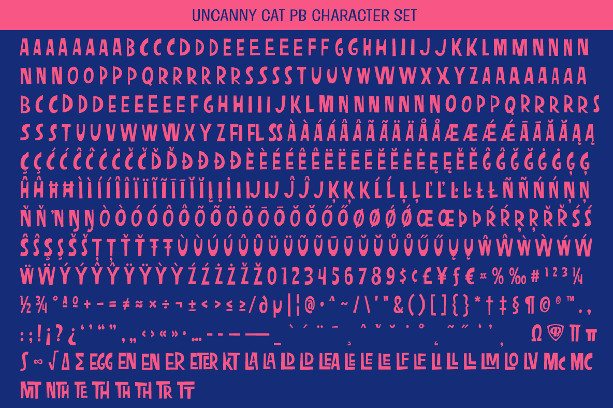 Uncanny Cat PB, a Font by Pink Broccoli (Photo 5 of 5)