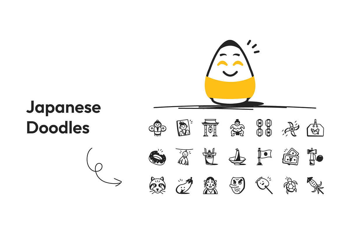 100 Japanese Doodles, an Outline Icon by Prosymbols (Photo 3 of 8)