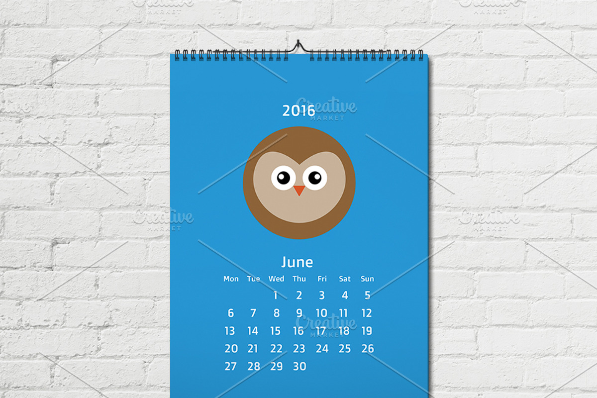 2016 vector calendar EPS+JPG +BONUS!, a Stationery Template by ArtChamomile (Photo 2 of 2)