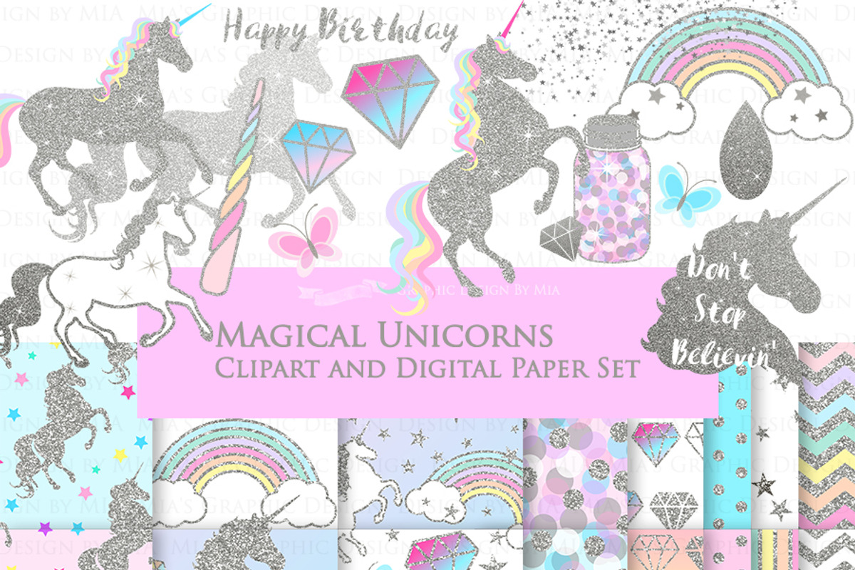 Magical Unicorns, Einhorn, Silver, an Illustration by Mia's Graphic Design (Photo 2 of 10)