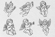 Baby Angel Line Art Bundle, an Illustration by Tekuni (Thumbnail 3 of 11)