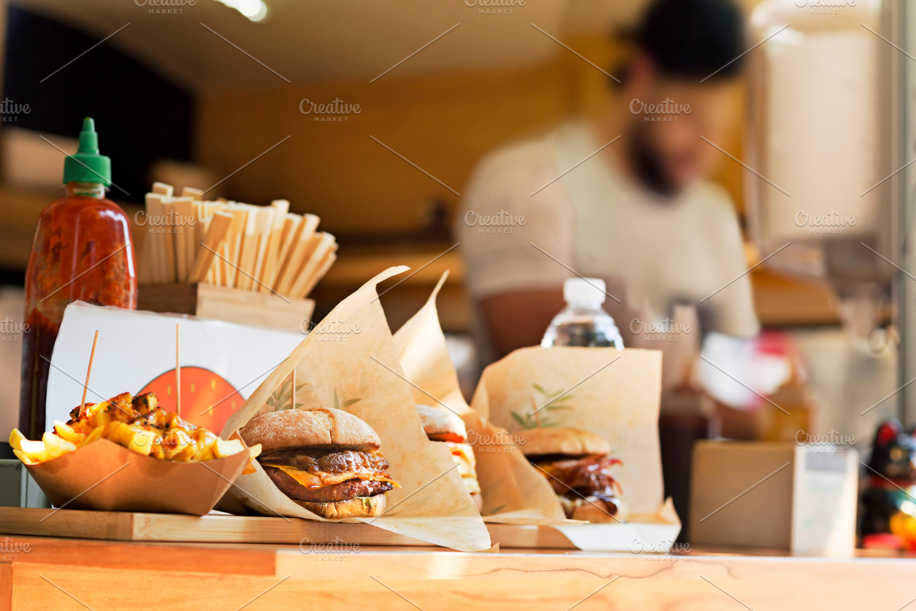 Food truck in city festival stock photo containing food and truck, a Food & Drink Photo by Genaro Diaz photographs