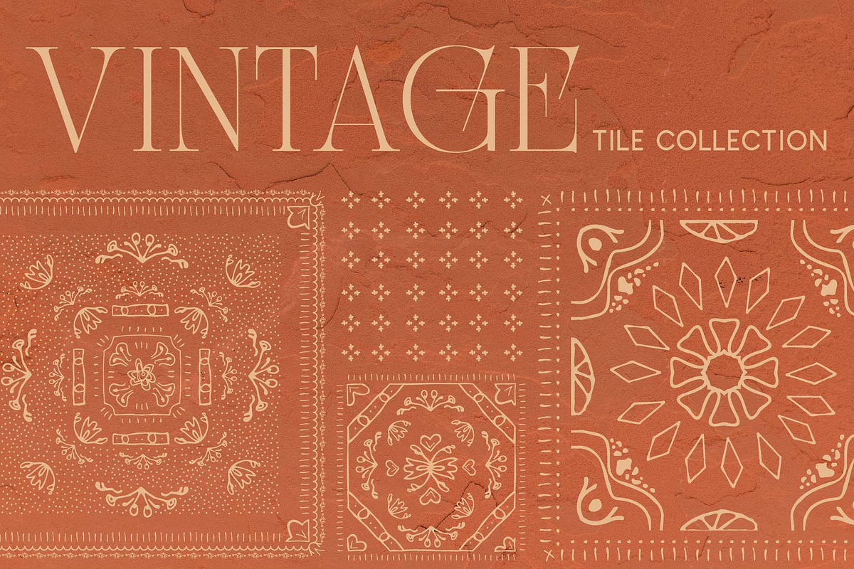 Vintage Tile Pattern Collection, a Pattern Graphic by Maddie Jensen Design (Photo 1 of 5)
