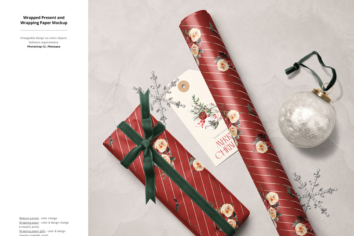 Christmas Decor & Wrapping Mockup, a Packaging Mockup by creatsy5 (Photo 20 of 26)