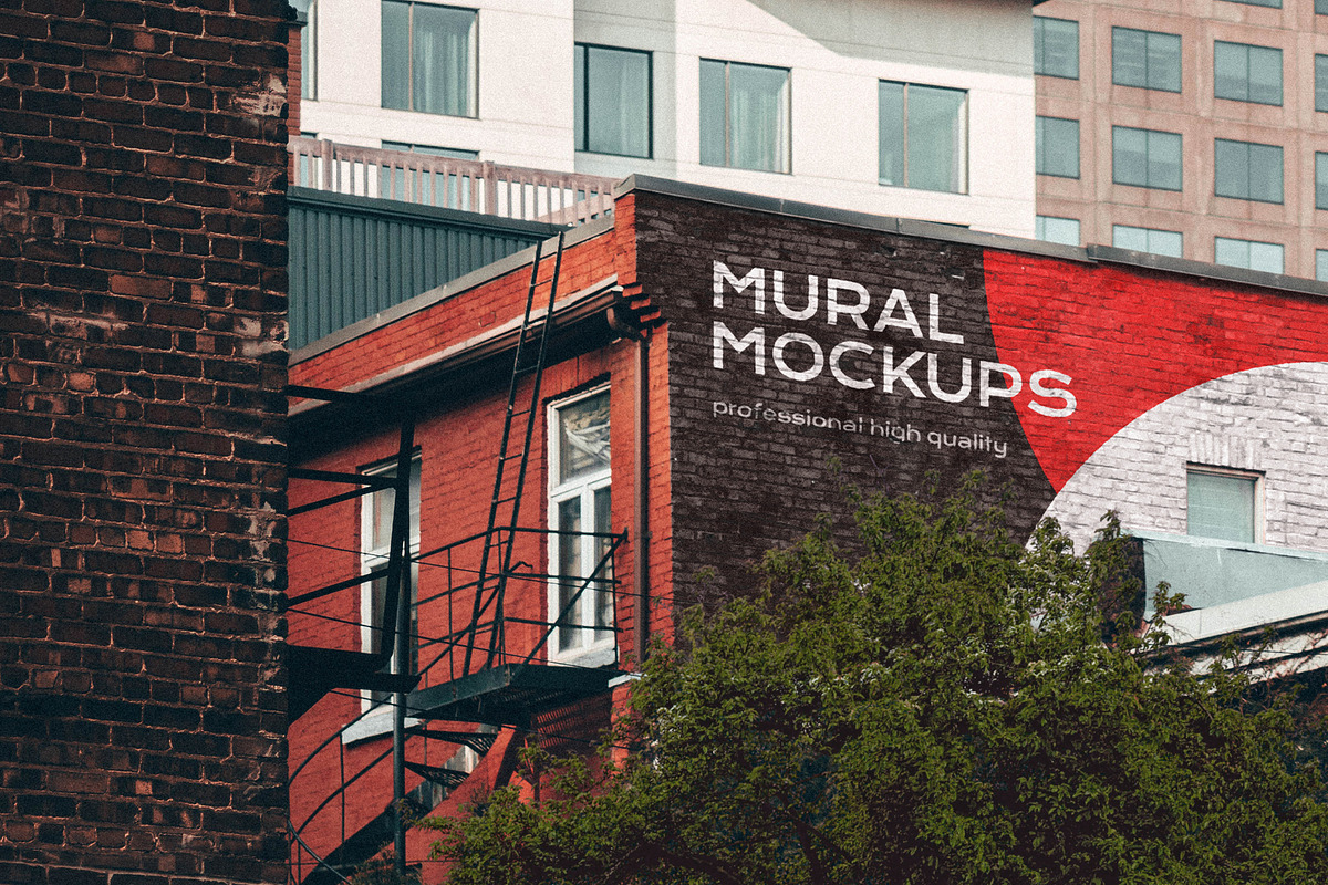 Street mural mockup bundle outdoor, an Advertising Mockup by FoundImages (Photo 5 of 42)