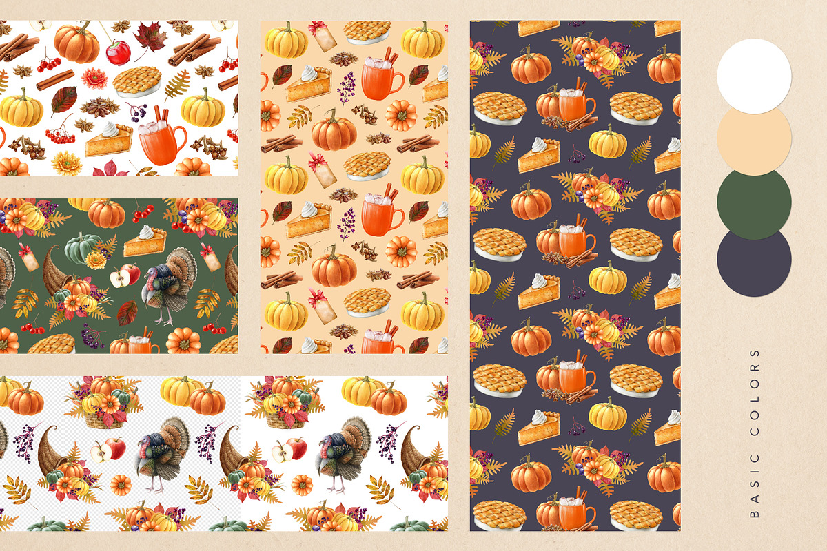 Thanksgiving Watercolor Clipart, a Seasonal Illustration by AnitaPol (Photo 6 of 17)