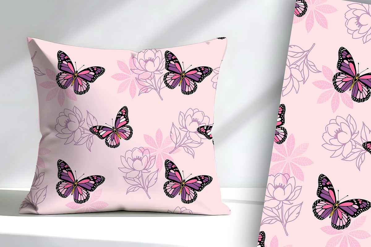 Pink Butterflies Seamless Repeat, a Pattern Graphic by Sharon Schwalbe (Photo 3 of 5)