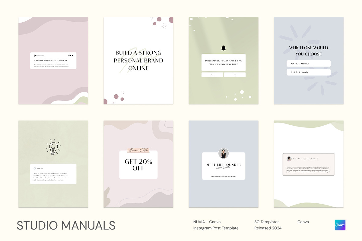 NUVIA - Canva Instagram Post Templat, a Social Media Template by Studio Manuals (Photo 5 of 8)