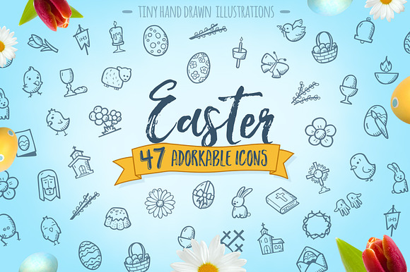 Easter Hand Drawn Icons