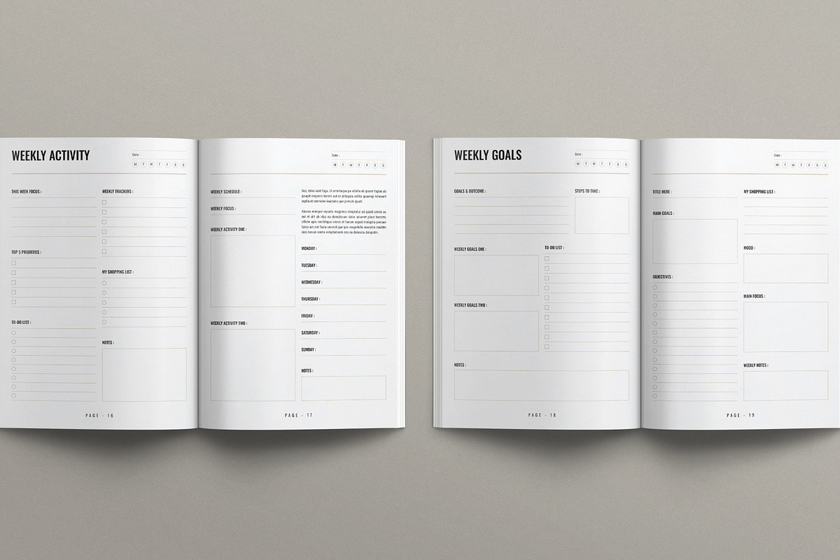Planner Layout Design Template, a Magazine Template by E-Type