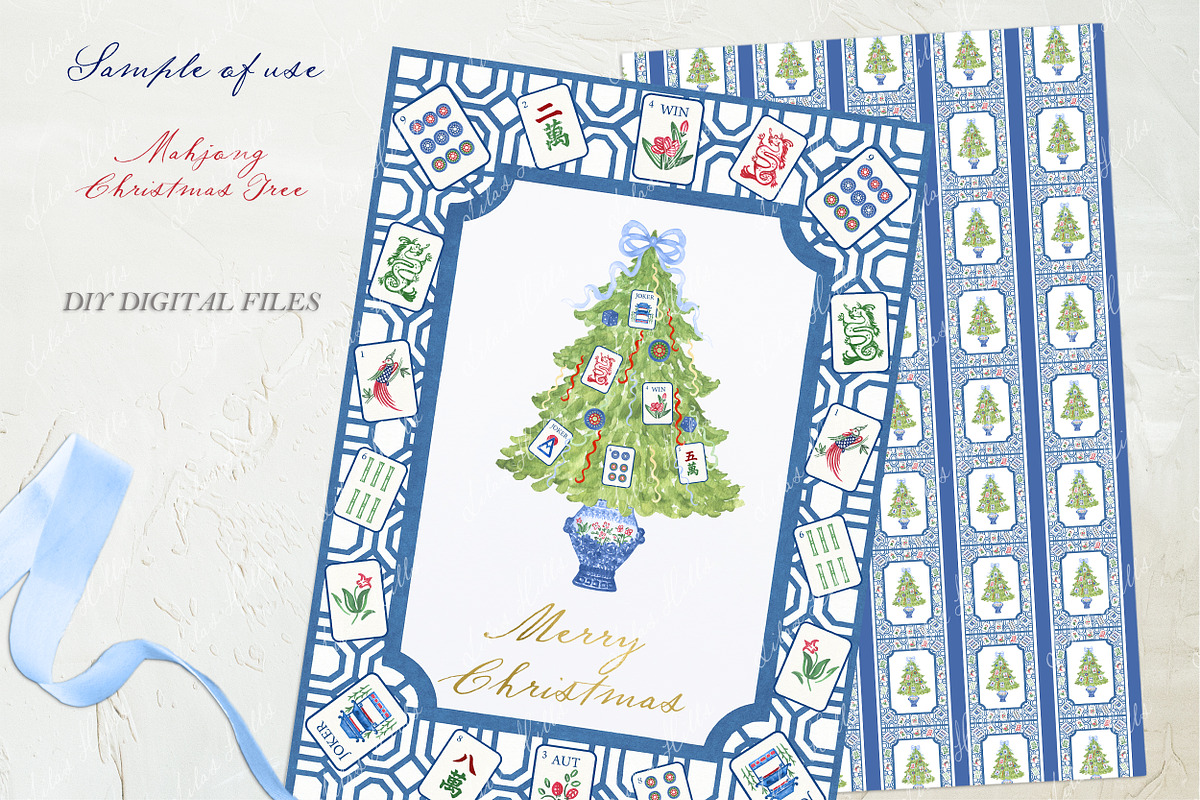 Mahjong Christmas Tree Watercolor, an Icon by LABFcreations (Photo 3 of 4)