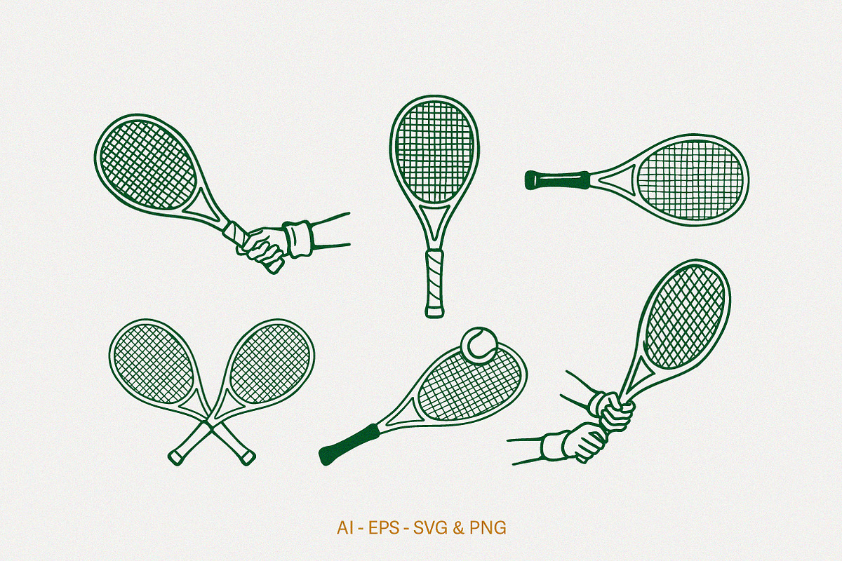 Hand-drawn Tennis Illustrations, an Illustration by cd-design.co (Photo 4 of 7)