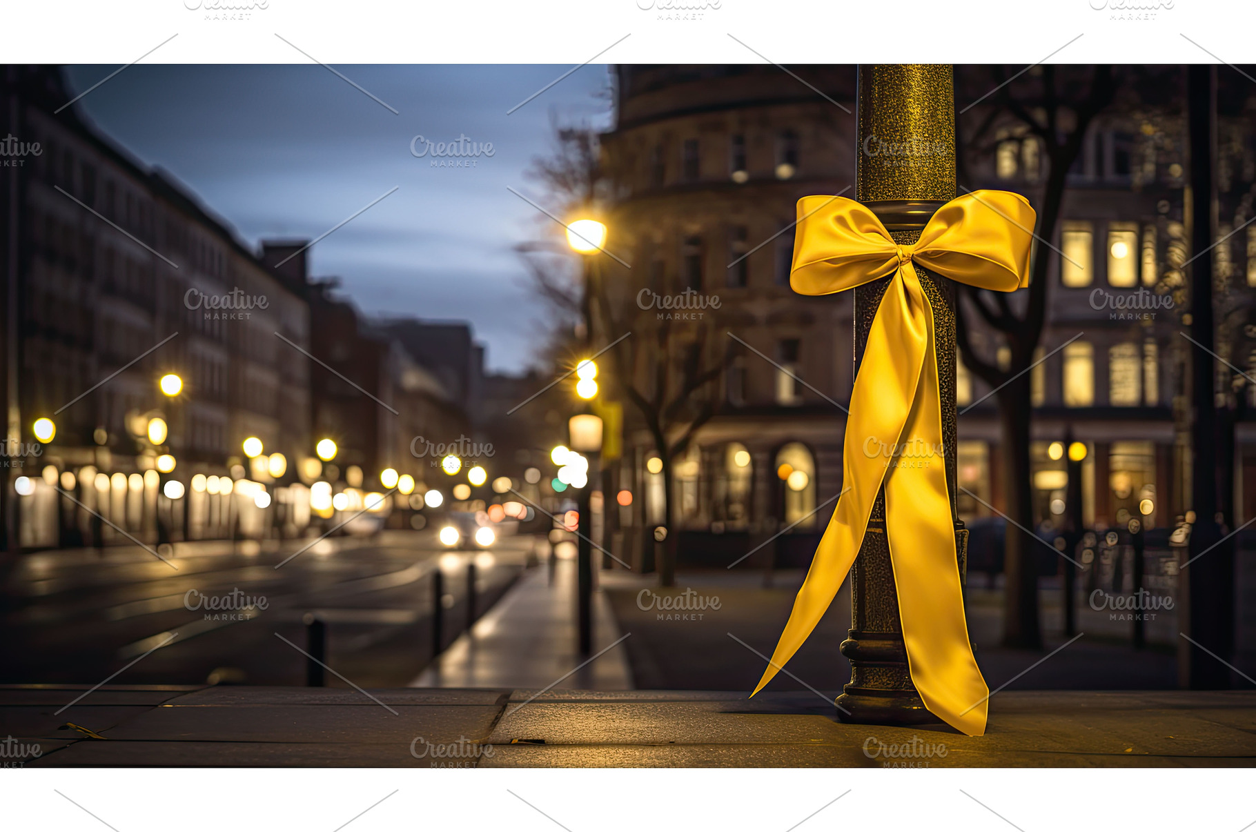 remembrance yellow ribbons ai, a Food & Drink Photo by pikepicture