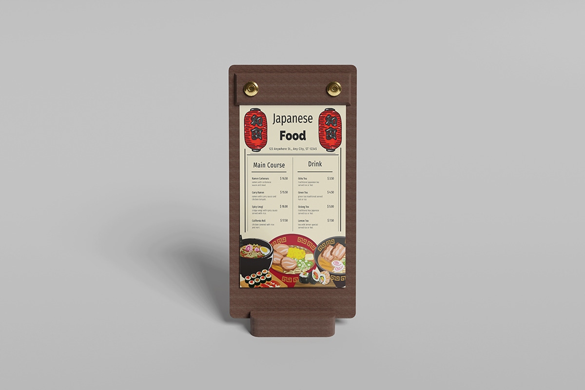 Table Menu Mockup, a Product Mockup by Squashy Creative Studio (Photo 3 of 5)