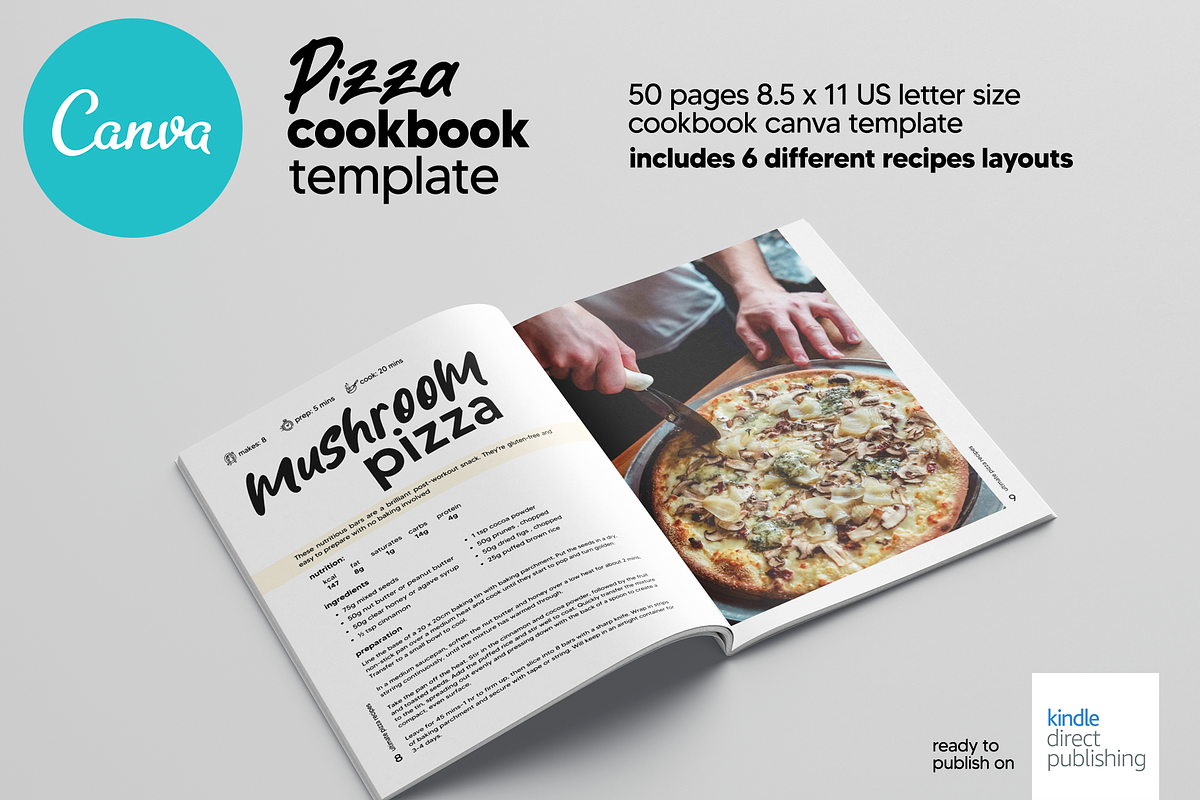 Canva Pizza US Letter CookBook, a Print Template by DeLaGranSiete (Photo 5 of 11)