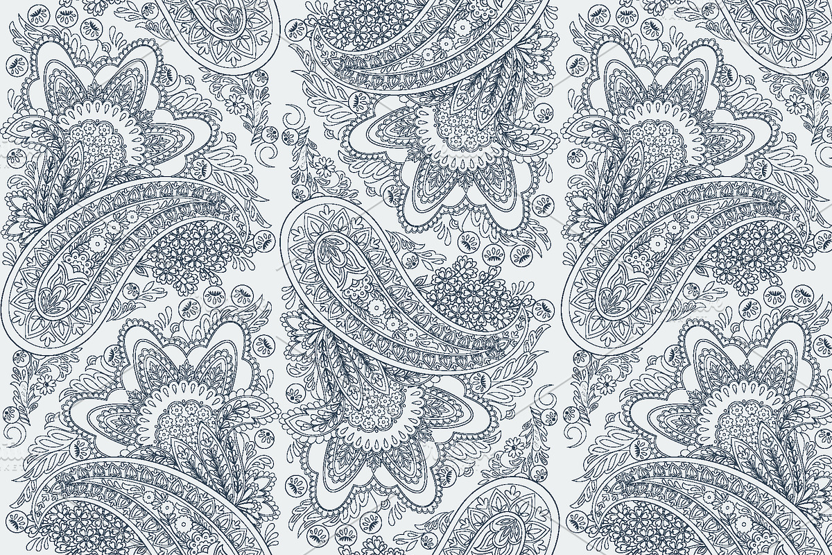 6 Fabric seamless paisley patterns