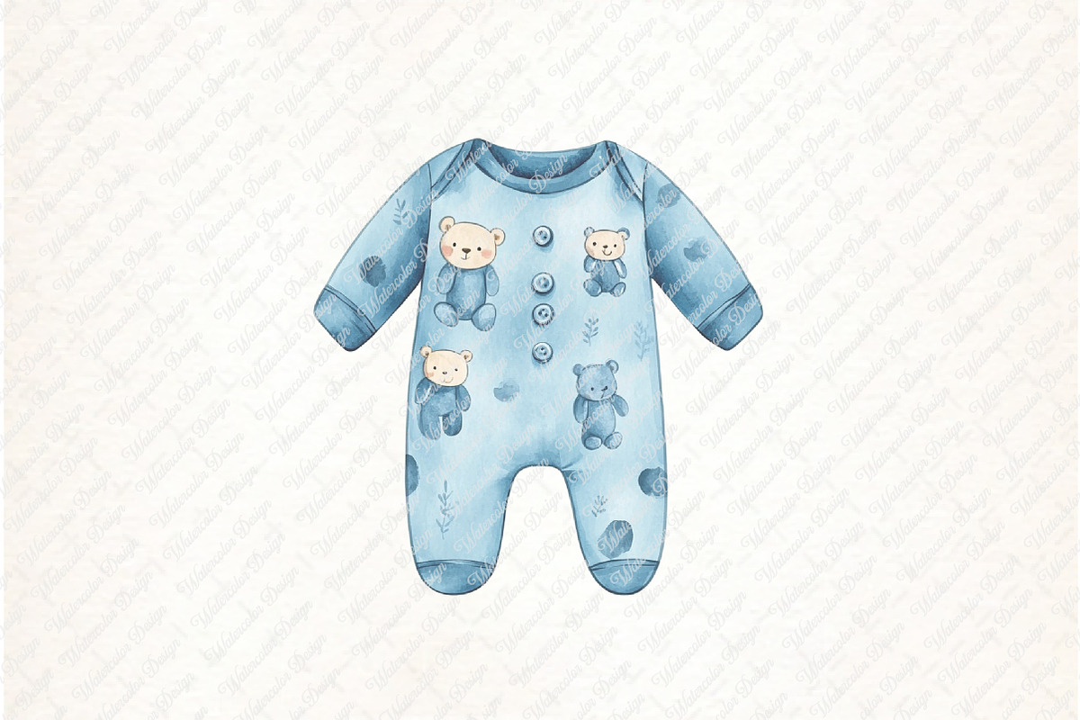 Watercolor Blue Baby Shower PNG Clip, an Illustration by Watercolor design (Photo 9 of 12)