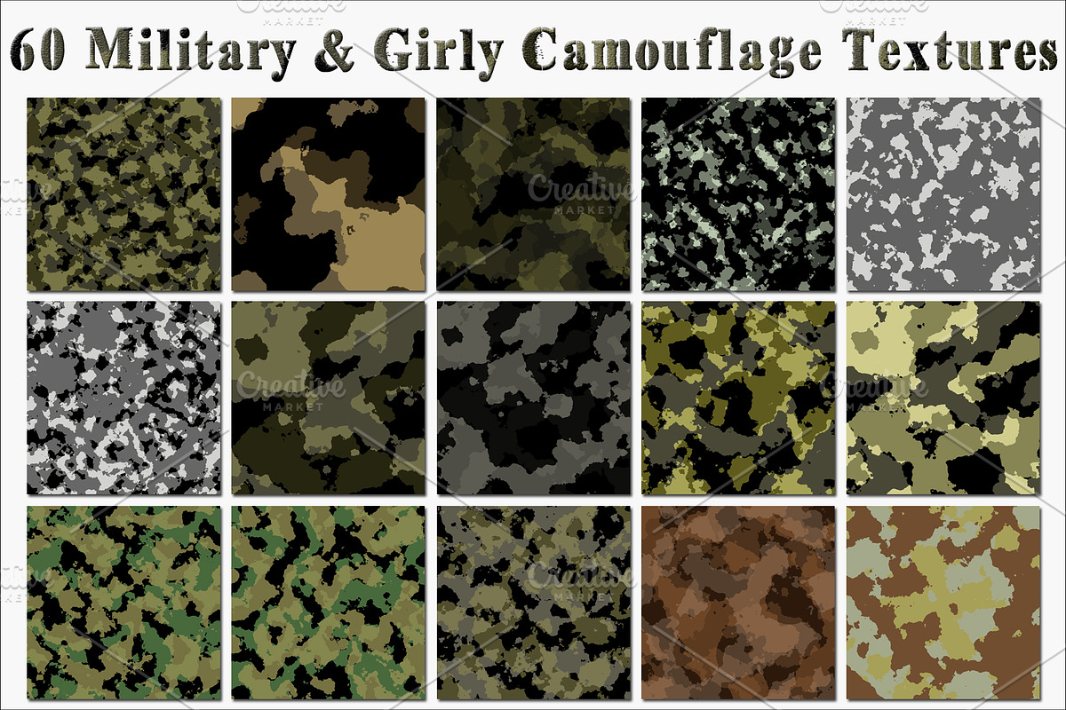 Camouflage Textures Collection, a Texture Graphic by MarieMcKennaDesigns (Photo 2 of 6)