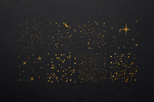 Gold Stars And Moons Overlays